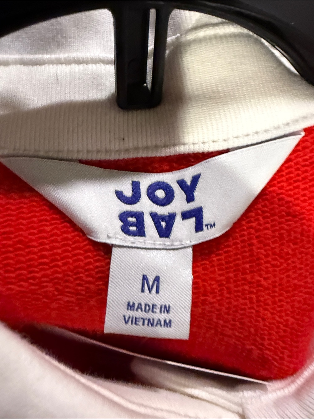 JoyLab Red Crewneck Sweatshirt with White Polo Collar - Picture 6 of 11
